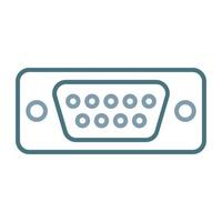 Vga Port Line Two Color Icon vector