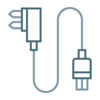 Power Plug Line Two Color Icon vector