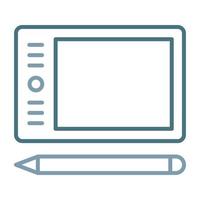 Graphic Tablet Line Two Color Icon vector