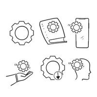 hand drawn doodle setting and option related illustration vector isolated icon