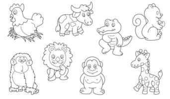 Animals Coloring Pages For Kids Vector Art, Icons, and Graphics for Free  Download