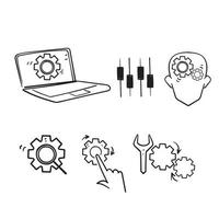 hand drawn doodle setting and option related illustration vector isolated icon