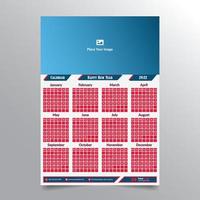 Calendar 2022. Wall Calendar template. vector