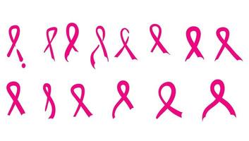 pink ribbon symbol for breast awareness month with handdrawn doodle style vector