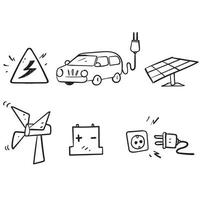 dibujado a mano doodle electricidad icono relacionado ilustración vector aislado