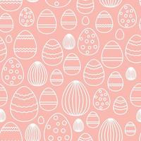 Pattern with silhouettes of Easter eggs on a pink background. vector