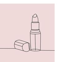 continuous line drawing on lipstick vector