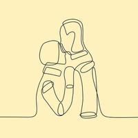 continuous line drawing couple vector