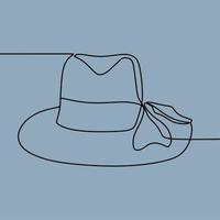 continuous line drawing on hat vector