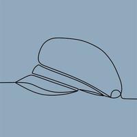 continuous line drawing on hat vector