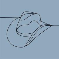 continuous line drawing on hat vector