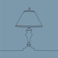 continuous line drawing on lamp vector