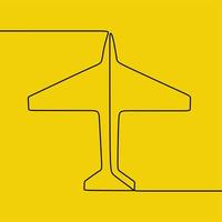 continuous line drawing on plane vector