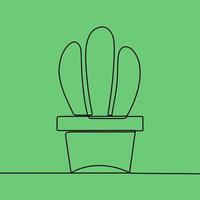 continuous line drawing on plant vector