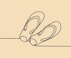 continuous line drawing on shoes vector