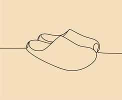 dibujo de línea continua en los zapatos vector