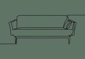 continuous line drawing on sofa vector