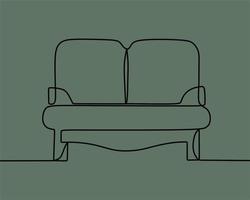 continuous line drawing on sofa vector