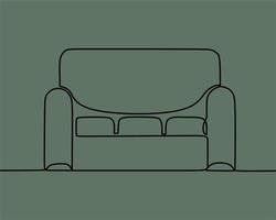 continuous line drawing on sofa vector