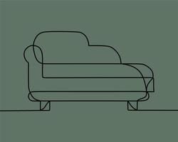 continuous line drawing on sofa vector