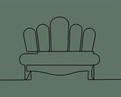 continuous line drawing on sofa vector