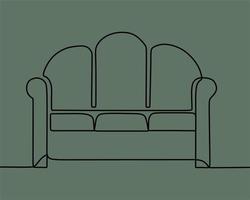 continuous line drawing on sofa vector