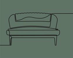 continuous line drawing on sofa vector