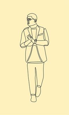 continuous line drawing on people