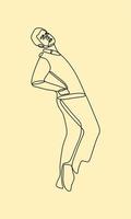 continuous line drawing on people vector