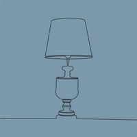 continuous line drawing on lamp vector