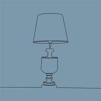 continuous line drawing on lamp vector