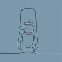 continuous line drawing on lamp vector