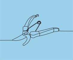 continuous line drawing on pliers vector