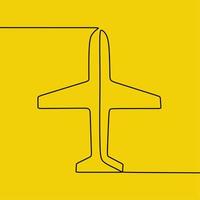 continuous line drawing on plane vector