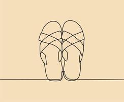 continuous line drawing on shoes vector