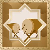 The background of the Eid greeting post. golden mosque illustration as greeting card. vector