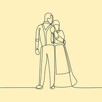 continuous line drawing couple vector