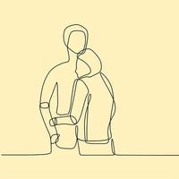 continuous line drawing couple vector