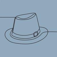 continuous line drawing on hat vector