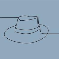 continuous line drawing on hat vector