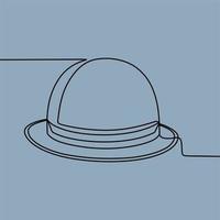 continuous line drawing on hat vector