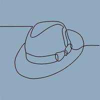 continuous line drawing on hat vector