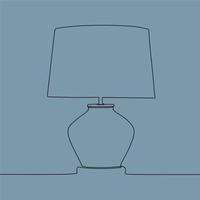 continuous line drawing on lamp vector