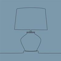 continuous line drawing on lamp vector