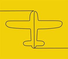 continuous line drawing on plane vector