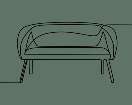 continuous line drawing on sofa vector
