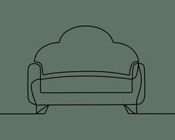 continuous line drawing on sofa vector