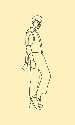 continuous line drawing on people