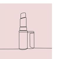 continuous line drawing on lipstick vector