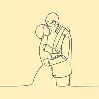 continuous line drawing couple vector